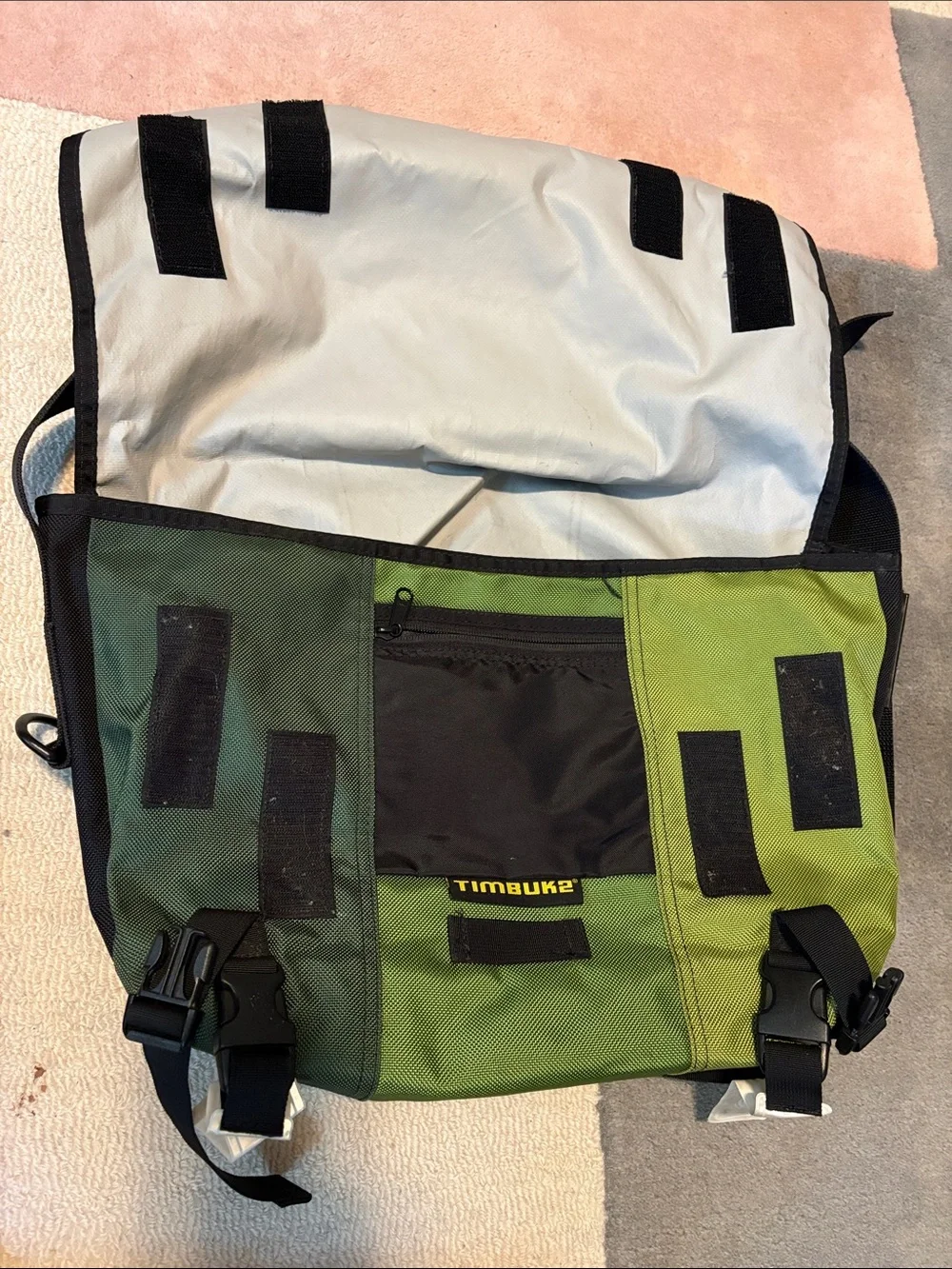 Vintage Timbuk2 Green Three-Tone Messenger Bag